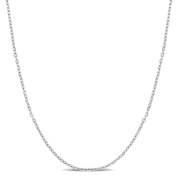 AMOUR Diamond Cut Cable Chain Necklace In Platinum, 18 In