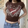 thumbnail image 1 of Blusas de verano para mujer, camiseta ajustada de manga corta con cuello redondo, ropa de calle XBTCLXEBCO short sleeve, 1 of 2