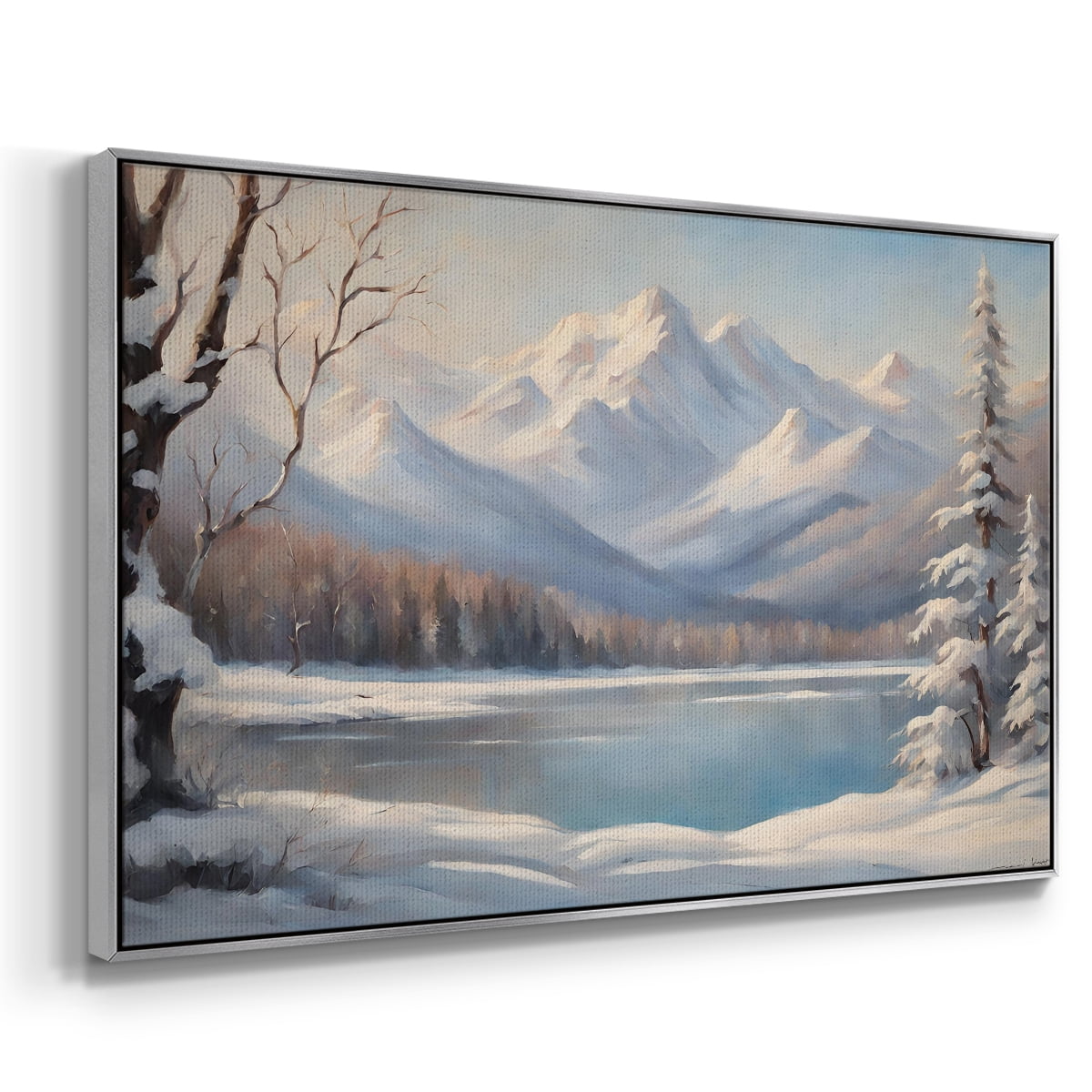 Vintage Landscape-CCV By Wexford Home Framed in Silver Wood Gallery Wrapped Canvas 17 in. x 25 in.