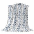 thumbnail image 6 of Navy Blue Grey Botanical Blanket Soft Cozy Warm Throw Blanket for Couch, Plush Fuzzy Flannel Fleece Blankets for Sofa, Spring Floral Summer Farmhouse Bed Blankets Lightweight Gifts for Women, 50"x80", 6 of 9