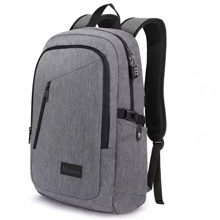 Mancro Laptop Backpack with Lock, Water Resistant 15.6 In photo 1