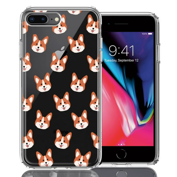 MUNDAZE For Apple iPhone 7/8 Plus Shiba Inu Polkadots Design Double Layer Phone Case Cover