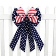 thumbnail image 4 of 4th of July Bowknot Wreath,Large Ribbon Tree Topper Decoration for Front Door Wall Indoor Outdoor Independence Day and Memorial Day Party, 4 of 5