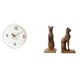 thumbnail image 1 of Reloj De Pared Moderno Con Números Grandes Y Mecanismo Silencioso Sin Tictac, Combinado Con Estatuas De Gatos Egipcios, Sujetalibros Decorativos Para La Decoración Del Hogar, La Oficina, El, 1 of 8