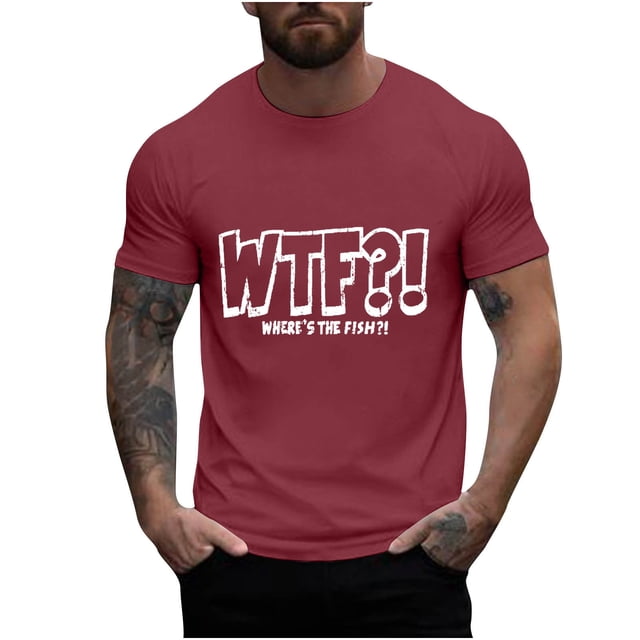 Mangas de Mano para Hombres, Cuello Redondo de Verano Ocio Impreso Superior, Moda Casual Manga Larga Poliéster