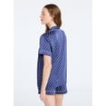 thumbnail image 4 of Joyspun Women’s Stretch Satin Short Sleeve Top and Shorts Pajama Set, Sizes XS-3X, 4 of 6