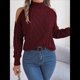 thumbnail image 4 of Suéteres de Mujer con Hombros Descubiertos, Otoño-Invierno 2025, Larga, Suave, Grueso, de Punto , Tops de Jersey. Vino Tinto S, 4 of 10