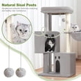 thumbnail image 5 of Small Cat Tree Tower for Indoor Cats, Compact 40-Inch Cat Tree with 2 Condos, Sisal Scratching Posts, Large Perch Platform, and Multi-Level Kitty Climbing Stand in Light Grey, 5 of 8