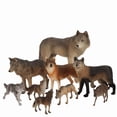 thumbnail image 1 of Set de figuras de lobos, 9 piezas, PVC, realistas, lobos salvajes, 1 of 3