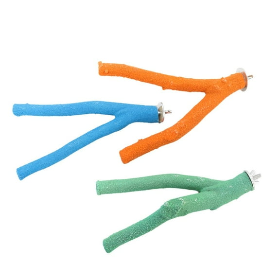 Pekkaxy Wood Bird Perch Stand, 8 inches Long, Easy to Install for Cage, Safe Climbing and Chewing Toy for Parrots and Pet Birds