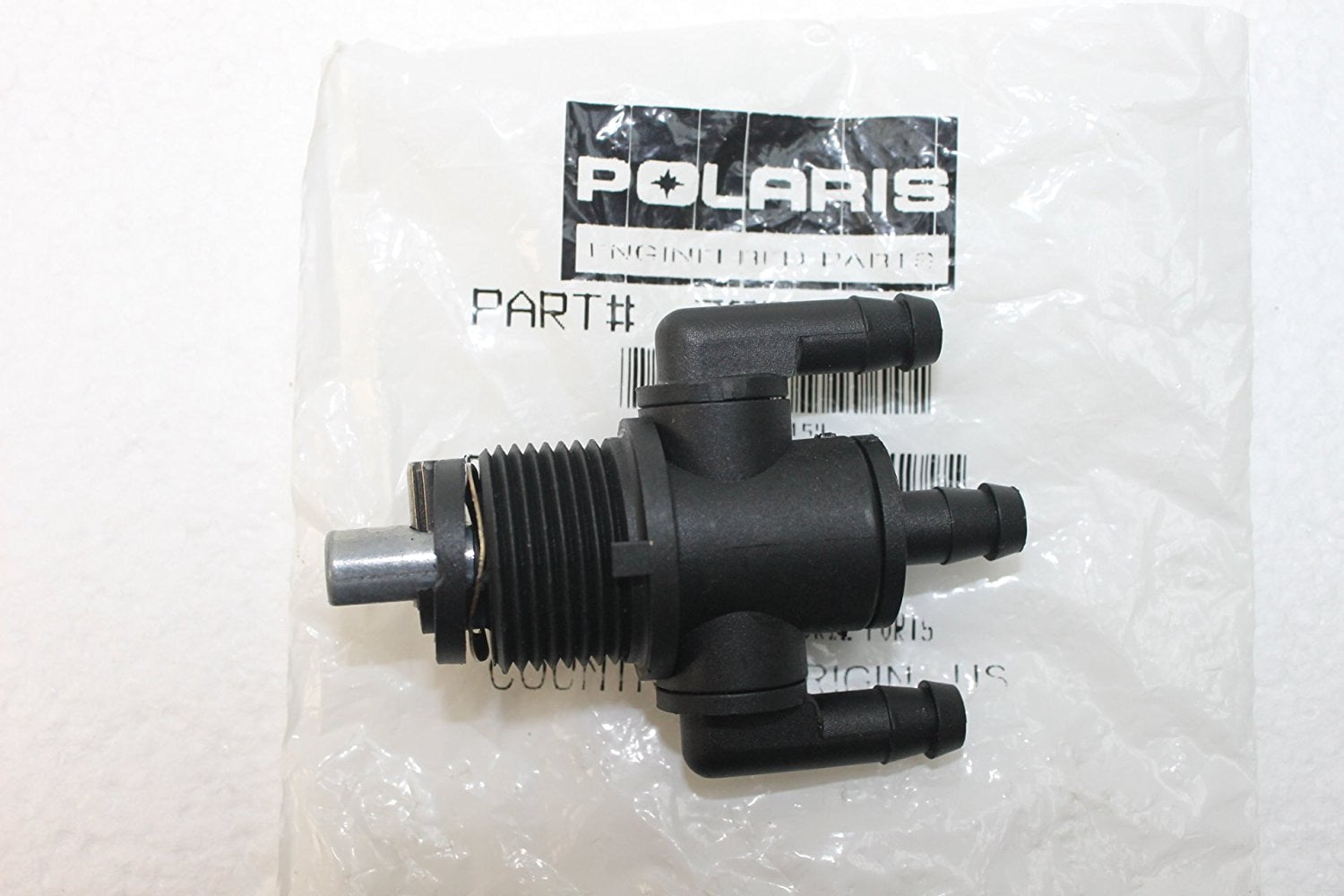 PURE VALVE,3WAY,HORIZ PORTS, 7052154, OEM Polaris 3 Way Fuel Valve By
