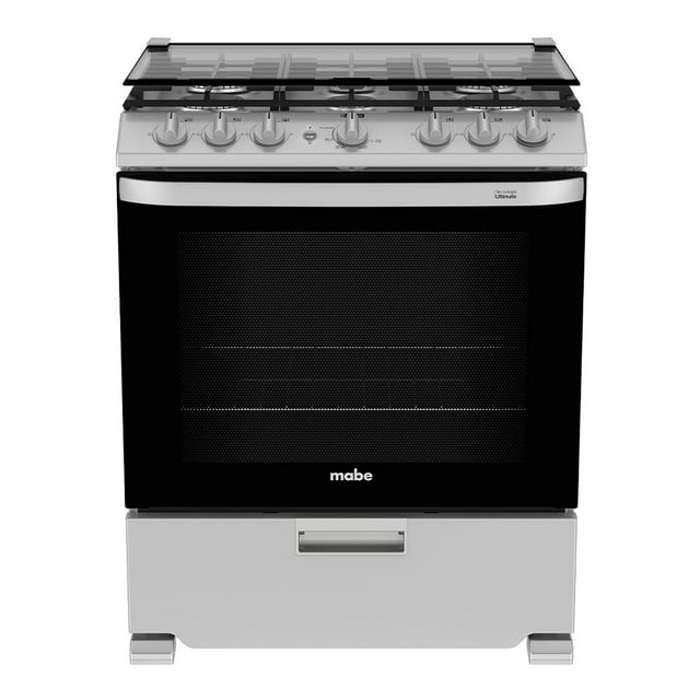 Estufa Mabe Piso 30 pulgadas EMH7612JS0 Silver con capelo de cristal templado
