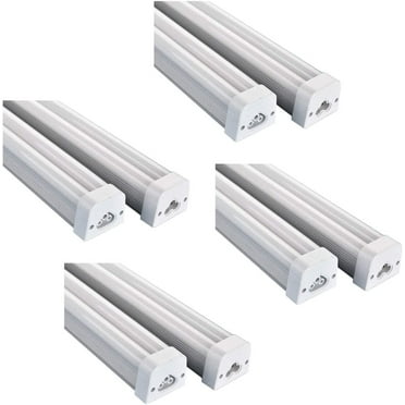 T5 Integrated Double Tube Light, 30-Watt, 4Ft, 4000K Cool White, 2,700 Lumens, Frosted, Ceiling and Under Cabinet Light, LED Shop Light, (4-Pack)