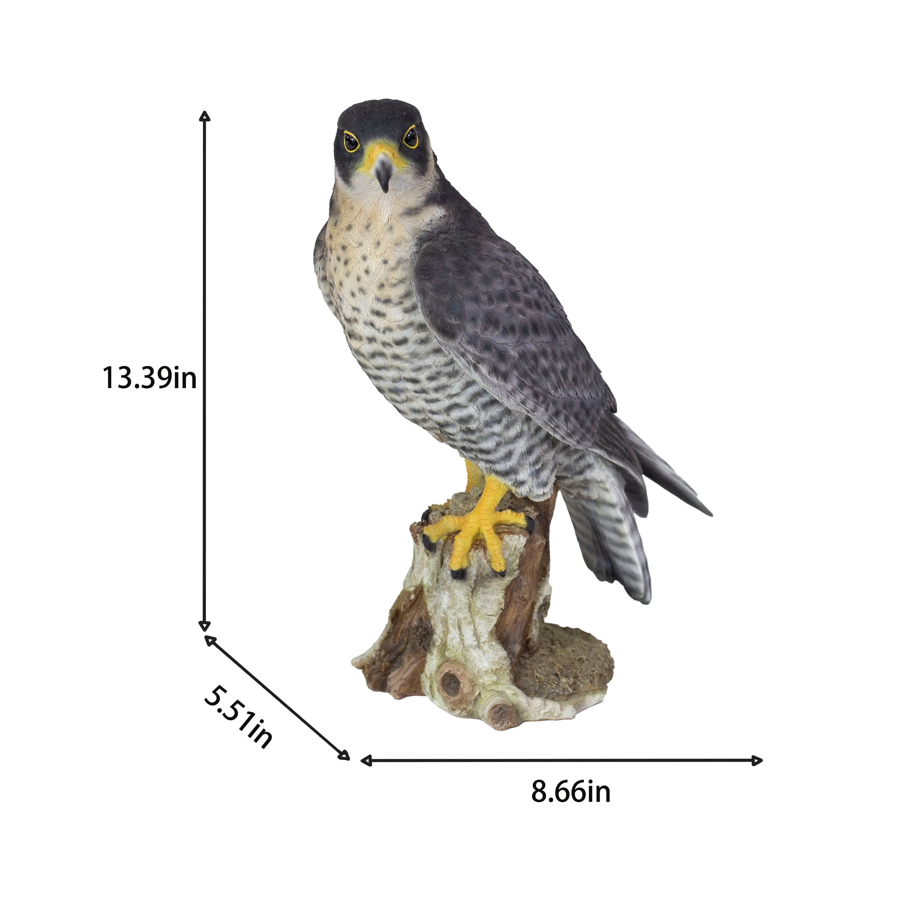 SOREAL Brown Peregrine Falcon on branch | Handcrafted Decorative Bird Statue for Home & Garden | Premium Polyresin, Weather-Resistant Indoor/Outdoor Indoor/Outdoor Decor