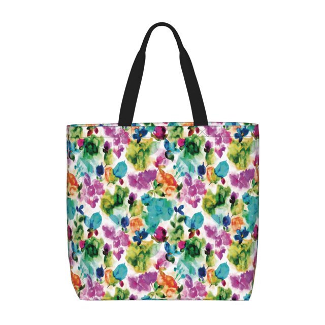 Easygdp Watercolor Flowers Bolsa Tote para Mujer, Bolso de Hombro para Trabajo, Playa, Viajes, Compras y Supermercado