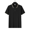 thumbnail image 5 of Kaemgyyd Golf Shirts for Men Solid Color Performance Breathable Collared Top Lightweight Striped Button Short Sleeve Tee, 5 of 7