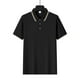 thumbnail image 5 of Blusa y camisa de manga corta con cuello vuelto para hombre, de verano, de malla, informal, holgada, con solapa y botones, de poliéster., 5 of 9