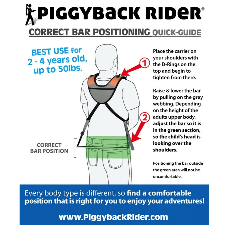 Piggyback Rider Toddler Carrier Backpack - Scout Standing Child Carrier  Backpack for Events & Travel - Complete Parent & Child Set with Secure  Safety