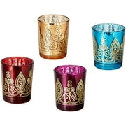 Kate Aspen Indian Jewel Henna Votives - Assorted Colors, Perfect Wedding Favor, Party Decor, Bachelorette Favor or Bridal Shower Favor - 6 Sets of 4, 24 Pieces