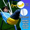 thumbnail image 4 of Sportspower Super 9 Metal Swing Set with Teeter-Totter, Glider, Roman Glider, Standing Swing, Trapeze, Blow-Molded Swing, 5 ft Slide, Anchor Kit, 6.1 ft Steel Frame, 4 of 10