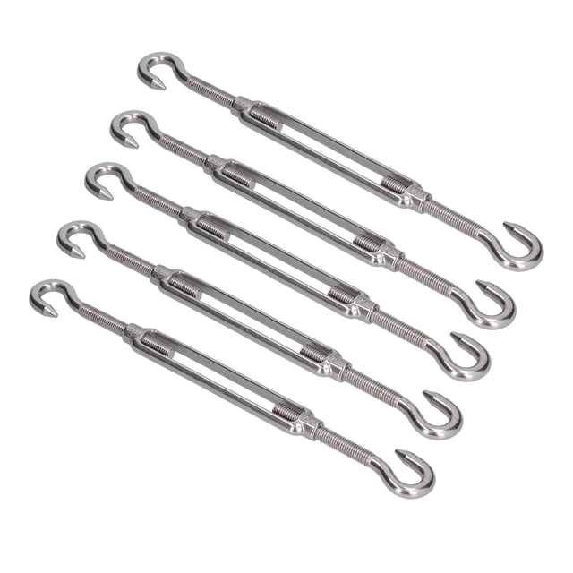 5Pcs Stainless Steel Turnbuckle Hook and Hook Wire Rope Tension Shade Sail Hardware for Outdoor Activities