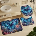 thumbnail image 6 of Wildflowers Butterfly 4 Piece Shower Curtain Sets, with Non-Slip Rugs, Toilet Lid Cover And Bath Mat, for Bathroom Decor Set, 6 of 8
