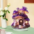 thumbnail image 4 of Easter Mushroom House under $5! Kadlawus Easter House Acrylic Decoration, Purple Mushroom House Desktop Ornament, Easter Room Decor, Study Bedroom Living Room Decor, Acrylic Figurine, 4 of 8