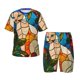 thumbnail image 1 of Balery Stained Glass Cat Art Conjunto de Pijama Infantil de Manga Corta con Estampado – Ropa de Dormir de Algodón Suave-3X-Large, 1 of 6
