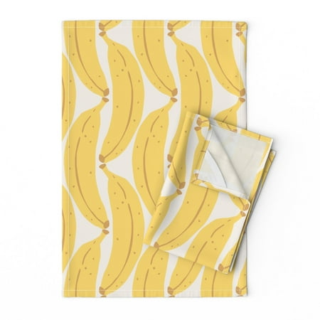 

Printed Tea Towel Linen Cotton Canvas - Banana Tropical Fruit Food Yellow Decor Cute Theme Sweet Summer Banane Yelow Print Decorative Kitchen Towel by Spoonflower