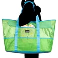 thumbnail image 6 of KABAQOO Extra Large Beach Bag Shop Grocery Bag Picnic Mesh Tote Bag with Zipper and Pocket Green, 6 of 7