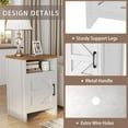 thumbnail image 4 of SAZYY Farmhouse Nightstand, Modern Bedside Table with Barn Door and Shelf, Rustic End Table Side Table for Bedroom, Living Room ,White2, 4 of 8