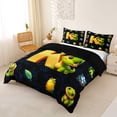 thumbnail image 3 of Erosebridal Kids Dinosaur Queen Duvet Cover Set for Boys Girls, Dino Letter K Bedding, Black Reversible 3-Piece, 1 Duvet Cover and 2 Pillowcases (No Comforter), 3 of 6