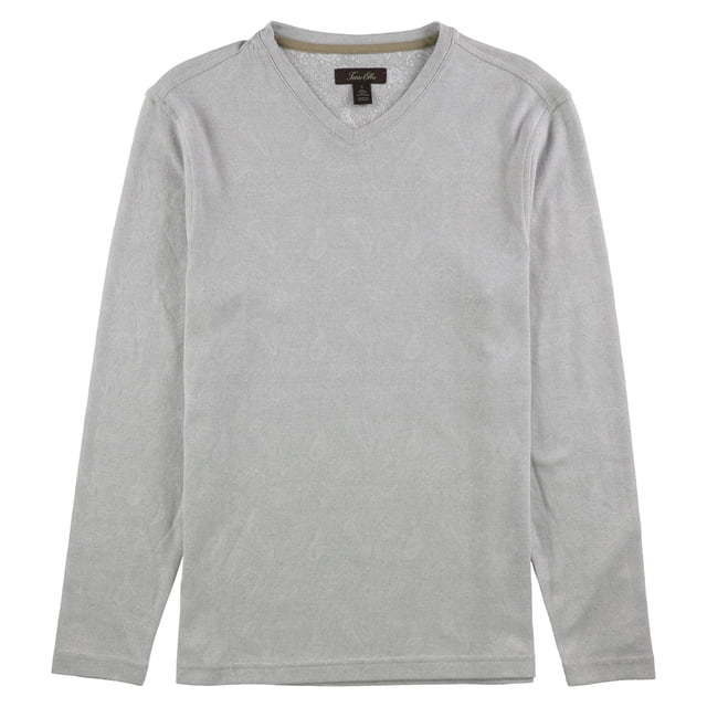 Tasso Elba - Camiseta básica de jacquard para hombre, gris, XXL