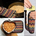 thumbnail image 5 of Yayeee Oven Mitts and Pot Holder Set of 2 Heat Resistant Kitchen Gloves Baking Hot Pad, Brown Geometric, 5 of 5
