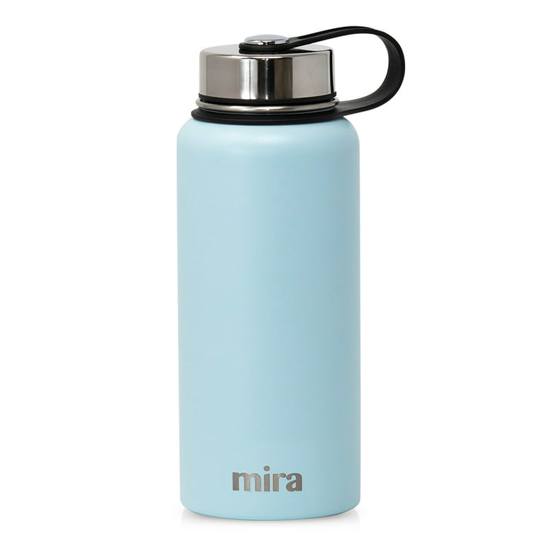MIRA 32 oz Stainless Steel Vacuum Insulated Wide Mouth Water Bottle - 2  Caps - Thermos Keeps Cold for 24 hours, Hot for 12 hours - Double Wall  Hydro
