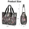 thumbnail image 3 of Tote Bag for Women - Pioneer Flower Shoulder Bag - Large Utility Work Duffle Bag with Zipper Handbag for Travel, Work, Sprots, 3 of 5