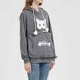 thumbnail image 5 of Pet Pouch Hoodies for Women Fall Winter Long Sleeve Cat Carrier Hooded Sweatshirt Kitten Pouch Pullover Tops, 5 of 8