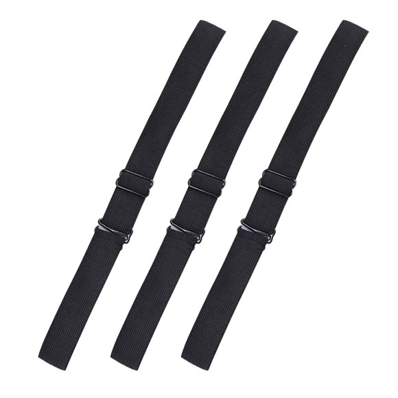 Banda de pelucas jinwen 3 piezas elásticas ajustables 25 cm negro