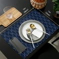 thumbnail image 7 of Placemat Navy Blue Long Wave Pattern Kitchen Dining Table r Accessories 4/6pcs Heat Resistant Linen Tableware Pads Mats, 7 of 7