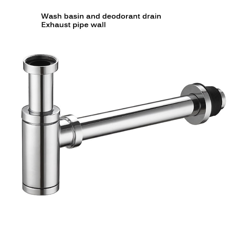 Waste Pipes Chrome Bathroom Basin Sink Bottle 1 1/4 inch Connection Outlet Pipe Length 20cmTrap Syphon Fittings 