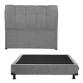 thumbnail image 1 of Box Base Cama Individual + Cabecera Kiri Gris Oscuro, 1 of 10