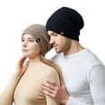 thumbnail image 3 of siminsem Unisex Soft Warm Cuffed Beanie Winter Knit Hat - Stretchy Double Layer Skull Cap for Men Women Ski Watch Cap Cold Weather Outdoor Snow Hiking One Size, Beige,One Size, 3 of 5