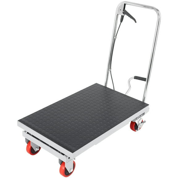 VEVOR Hydraulic Lift Table Cart 500 lbs Manual Scissor Lift Table 28.5" Gray