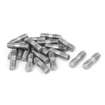 - M6x20mm 304 Stainless Steel Double End Threaded Stud Screw Bolt 20pcs