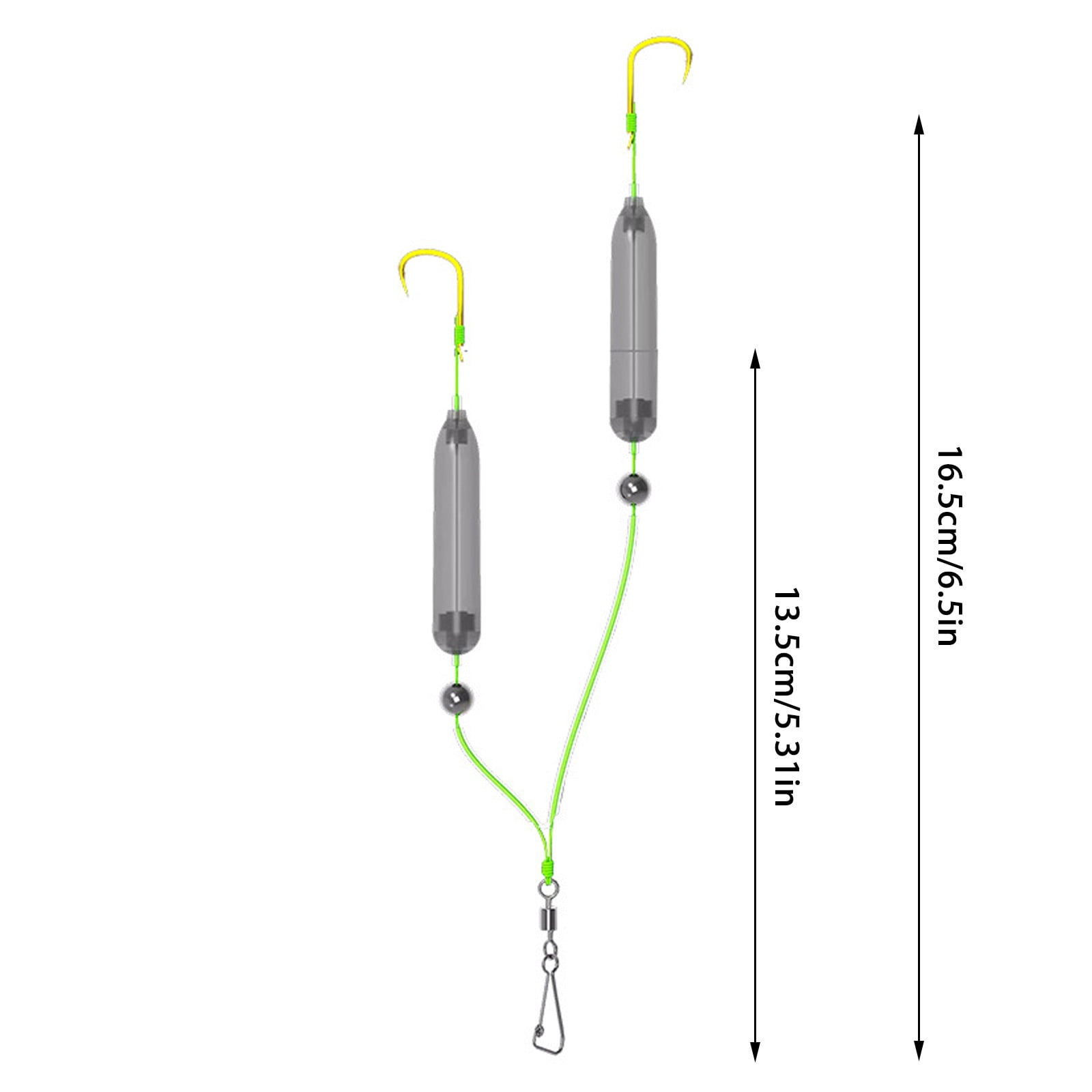 Pompano Fishing Rigs Saltwater - Double Hook Reverse Bottom Rig with Mono Leader & Floats, Surf Fishing Setup for Beach, Pier & Offshore Bottom Fishing