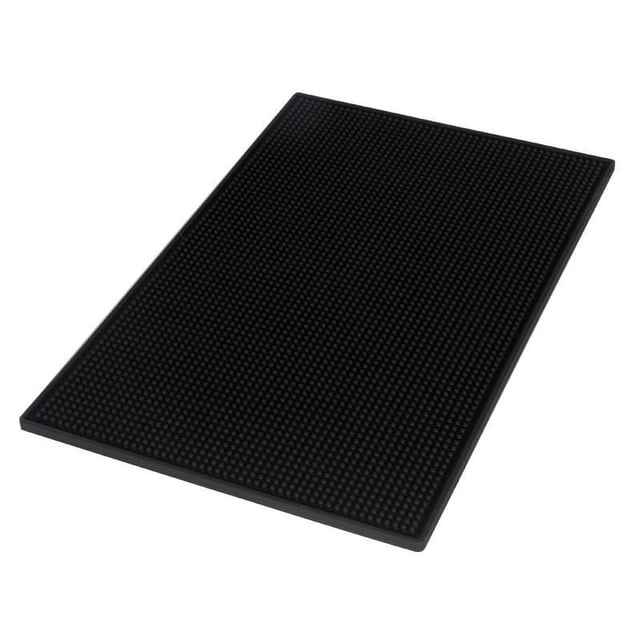 Xiao Hua Alfombrilla de goma antideslizante para barra, bandeja antigoteo para vasos, barra para cerveza y bebidas (negra, 30 x 45 cm/11,8 x 17,7 pulgadas)