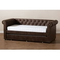 thumbnail image 5 of Baxton Studio Mabelle Brown Faux Leather Upholstered Daybed with Trundle, 5 of 10