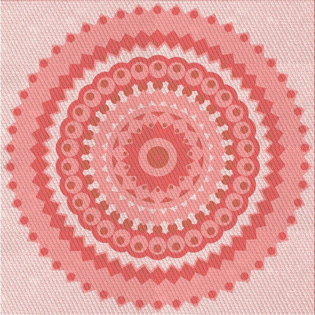 Ahgly Company Tapis de Zone Carré Transitionnel Lavable en Machine, Rose, 4 Pieds Carré