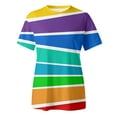 thumbnail image 4 of Tiweut T Shirts for Women Rainbow Printed Short Sleeve Crew Neck Summer Shirts for Ladies Size XXL, 4 of 4