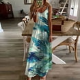 thumbnail image 2 of asdoklhq Dresses for Women 2025 Elegant Classy Boho Wedding Dress Summer Dresses for Women Print Sleeveless Round Neck Dress Casual Long Dresses Multicolor M, 2 of 5